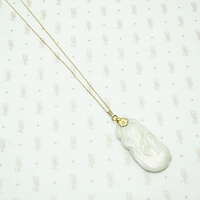 Pale Celadon Jade Carved Plums Necklace