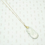 Pale Celadon Jade Carved Plums Necklace