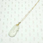 Pale Celadon Jade Carved Plums Necklace