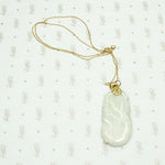 Pale Celadon Jade Carved Plums Necklace