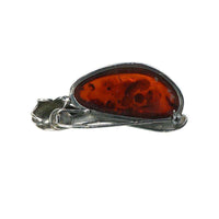 Mid Century Modern Amber and Silver Brooch