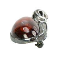 Mid Century Modern Amber and Silver Brooch