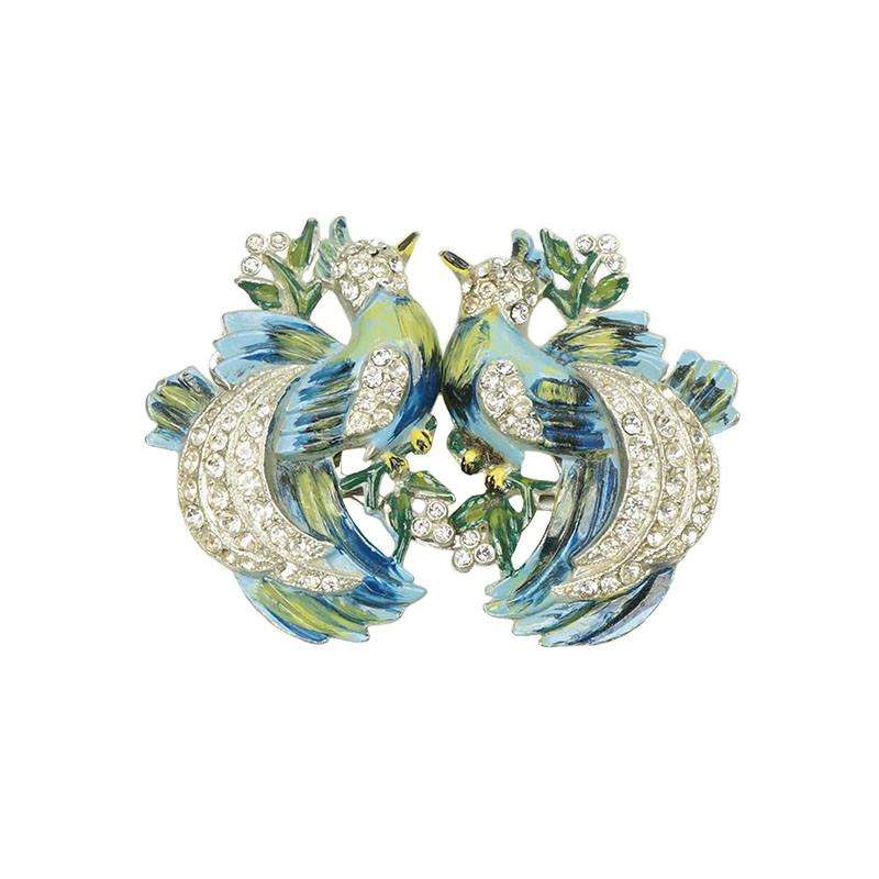 Pretty Vintage Enamel Bird Duette by Coro