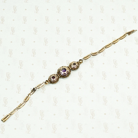 Cheerful White Sapphire and Amethyst Flower Bracelet