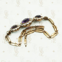 Cheerful White Sapphire and Amethyst Flower Bracelet