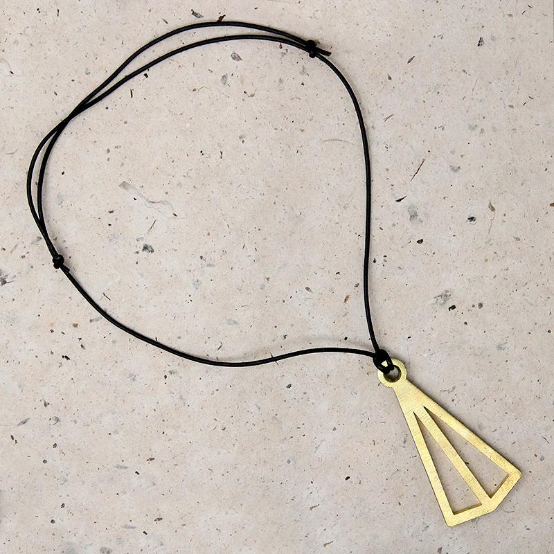 The Pyramid Pendant in Brass 