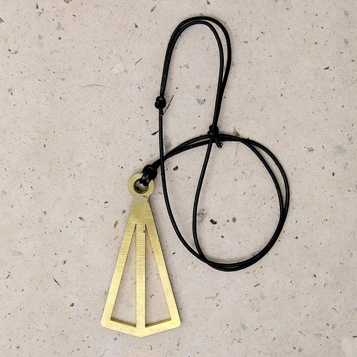 The Pyramid Pendant in Brass 