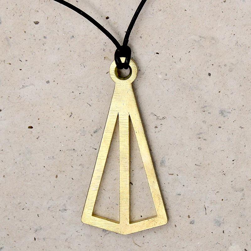 The Pyramid Pendant in Brass 