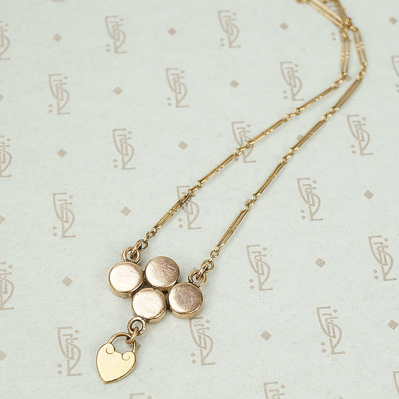 The Rose Gold Pyrite Heart Lock Necklace