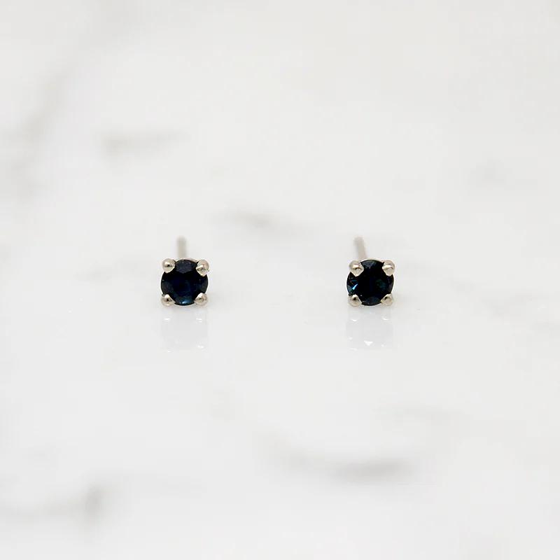 Wee Midnight Blue Sapphire Studs by 720