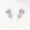 Glacial Blue Oval Aquamarines in White Gold Studs by 720