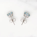 Glacial Blue Oval Aquamarines in White Gold Studs by 720