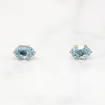 Glacial Blue Oval Aquamarines in White Gold Studs by 720