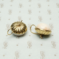 Romantic & Graphic Angel Skin Coral Earrings , back view