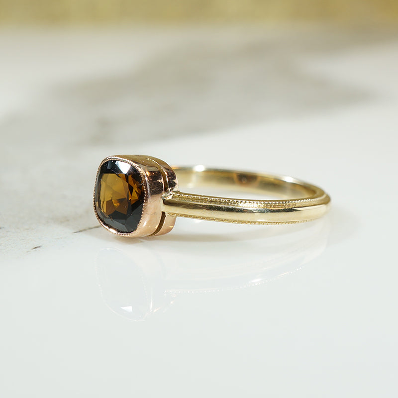 Golden Brown Tourmaline Recycled Gold Ring by 720