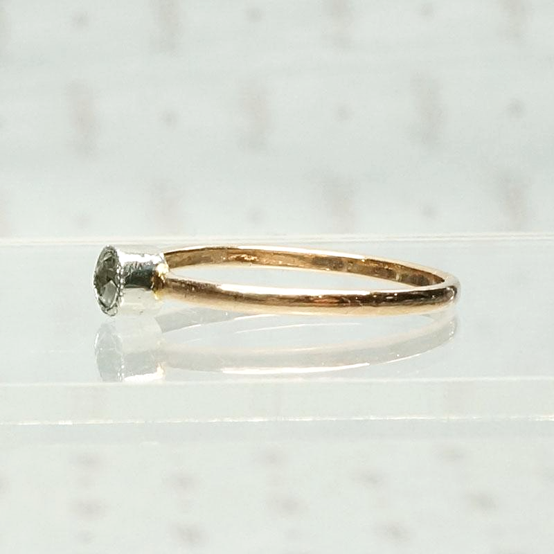 Orbit Petite Platinum & Rose Gold Diamond Solitaire, side view