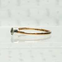 Orbit Petite Platinum & Rose Gold Diamond Solitaire, side view