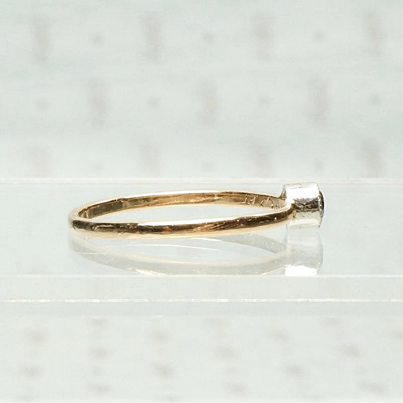 Orbit Petite Platinum & Rose Gold Diamond Solitaire