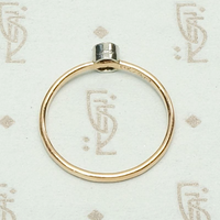 Orbit Petite Platinum & Rose Gold Diamond Solitaire, top view