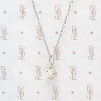 Tiny Six-Sided Die Pendant in Recycled Silver