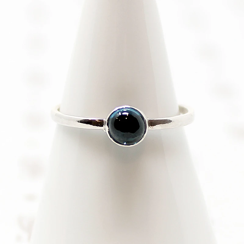 Cerulean Blue Spinel in Silver Ring by 720
