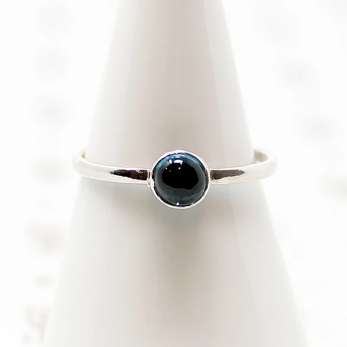 Cerulean Blue Spinel in Silver Ring by 720