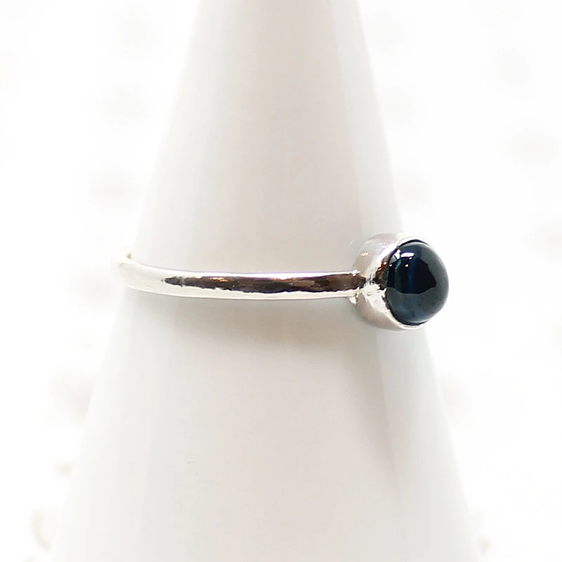 Cerulean Blue Spinel in Silver Ring by 720