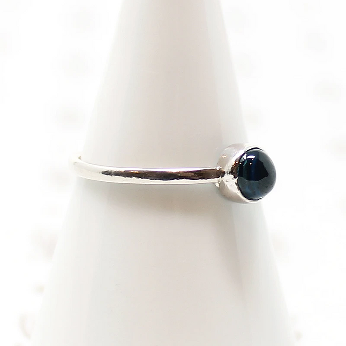 Cerulean Blue Spinel in Silver Ring by 720