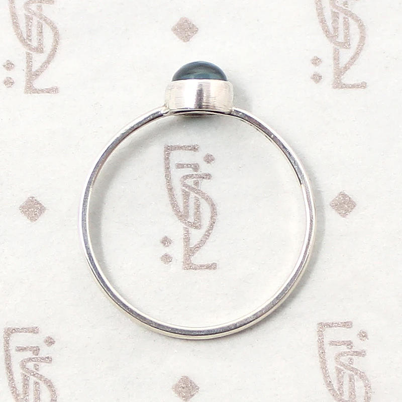 Cerulean Blue Spinel in Silver Ring by 720