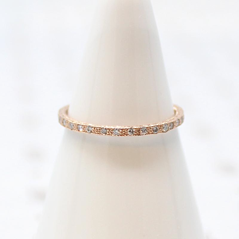 Wheat with Diamond Eternity Band in Rose Gold