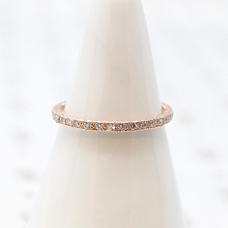 Wheat with Diamond Eternity Band in Rose Gold