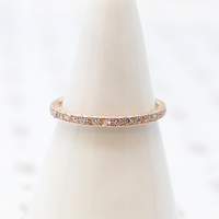 Wheat with Diamond Eternity Band in Rose Gold