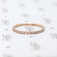 Wheat with Diamond Eternity Band in Rose Gold