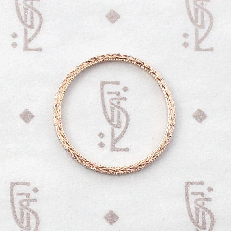 Wheat with Diamond Eternity Band in Rose Gold