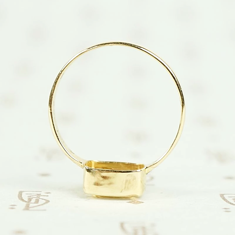 Cushion Cut Imperial Topaz Ring in 14k Yellow Gold