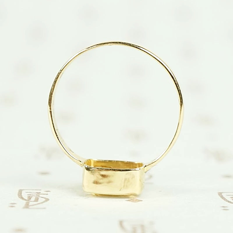 Cushion Cut Imperial Topaz Ring in 14k Yellow Gold