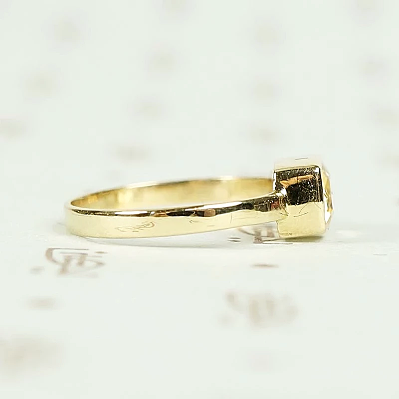 Cushion Cut Imperial Topaz Ring in 14k Yellow Gold