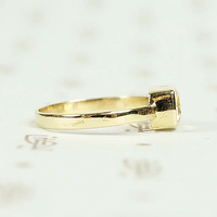 Cushion Cut Imperial Topaz Ring in 14k Yellow Gold