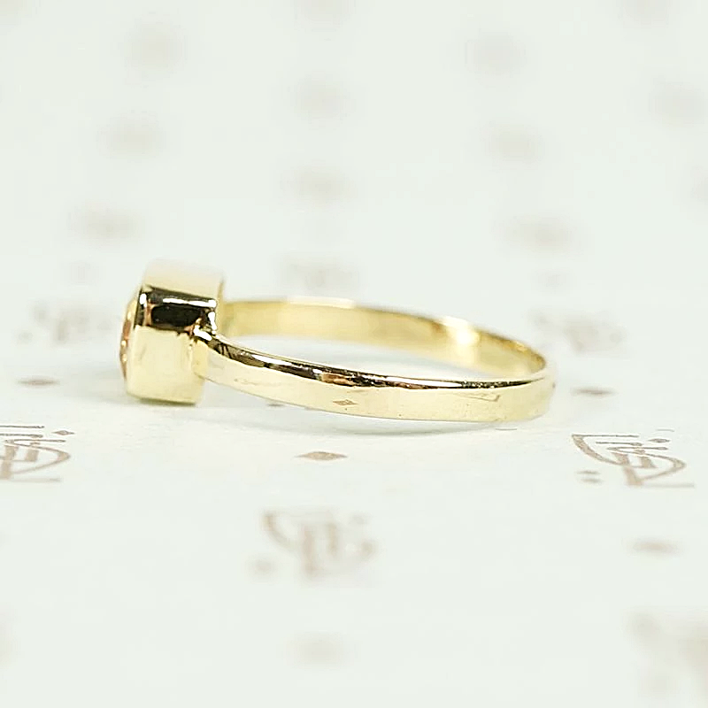 Cushion Cut Imperial Topaz Ring in 14k Yellow Gold