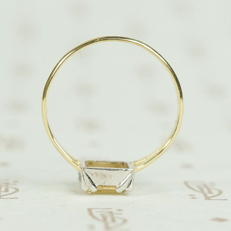 Georgian-Inspired Imperial Topaz Ring in Platinum and 18k Gold