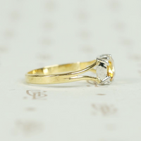 Georgian-Inspired Imperial Topaz Ring in Platinum and 18k Gold