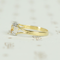Georgian-Inspired Imperial Topaz Ring in Platinum and 18k Gold
