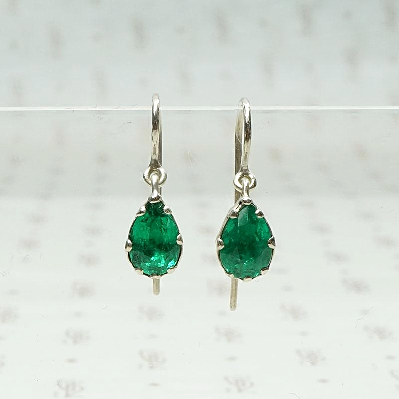 Breathtaking Green Paste Drop Earrings in Silver by 720