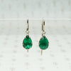 Breathtaking Green Paste Drop Earrings in Silver by 720