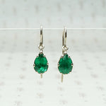 Breathtaking Green Paste Drop Earrings in Silver by 720