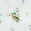 Tiny Vintage Turquoise Studs in Recycled Gold