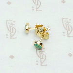Tiny Vintage Turquoise Studs in Recycled Gold