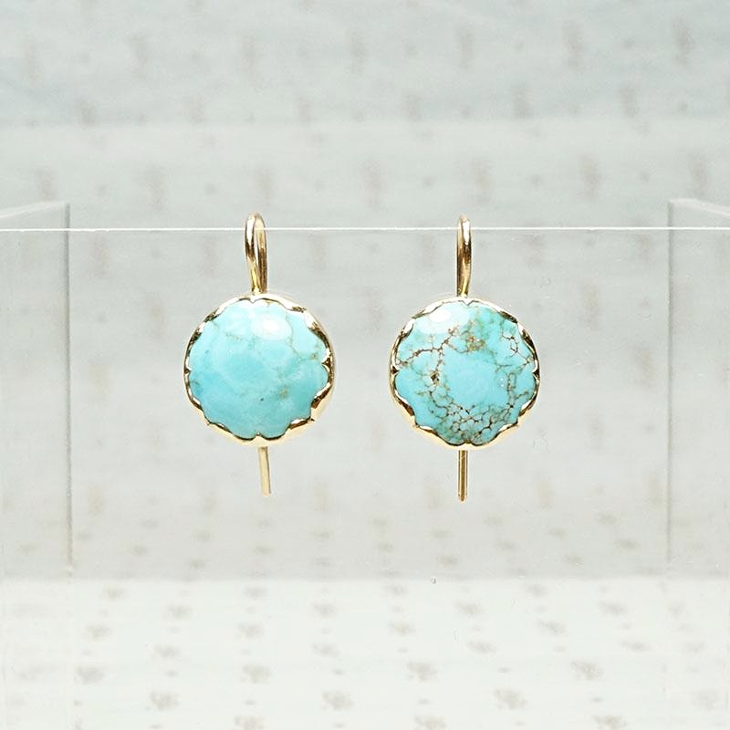 Sky Blue Turquoise Specimen Drop Earrings
