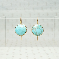 Sky Blue Turquoise Specimen Drop Earrings