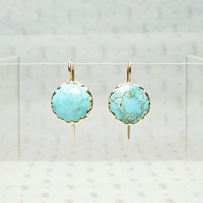 Sky Blue Turquoise Specimen Drop Earrings